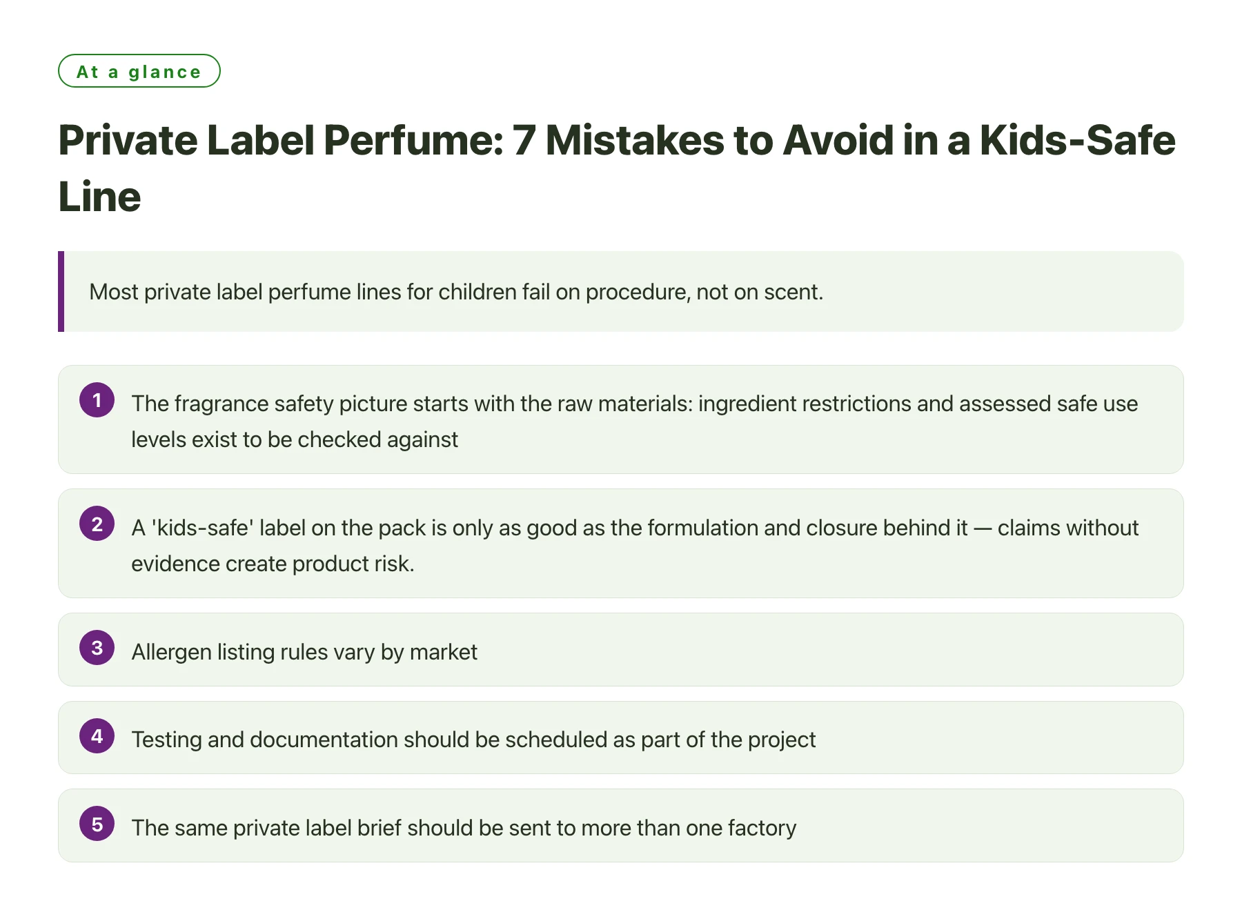 Private Label Perfume: 7 Mistakes to Avoid in a Kids-Safe Line——全文要点速览